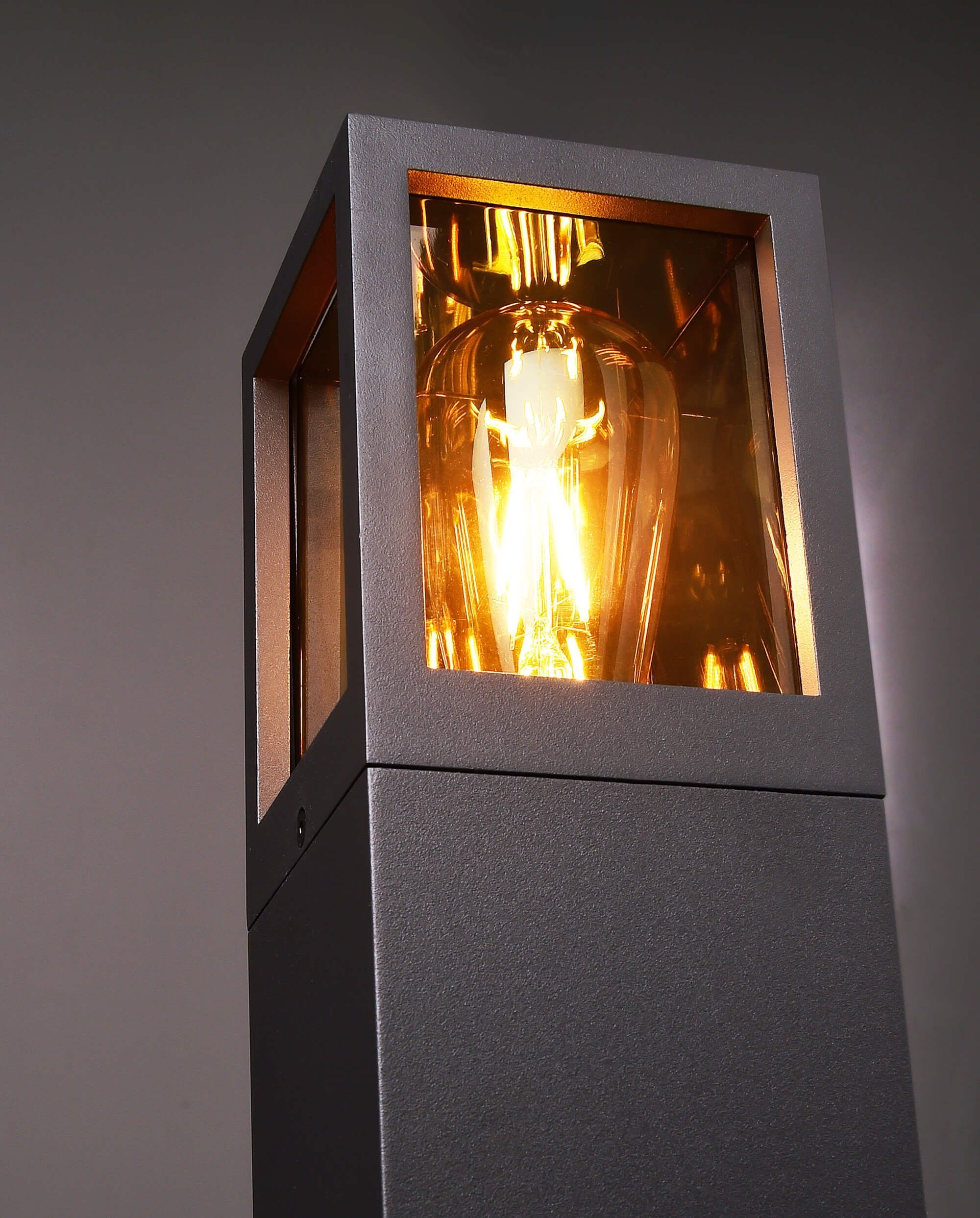 Deko-Light 731151 Wandaufbauleuchte, Facado II eckig getönt, 1x max 20 W, 220-240 V/AC, 50 / 60 Hz, IP 65, dunkelgrau