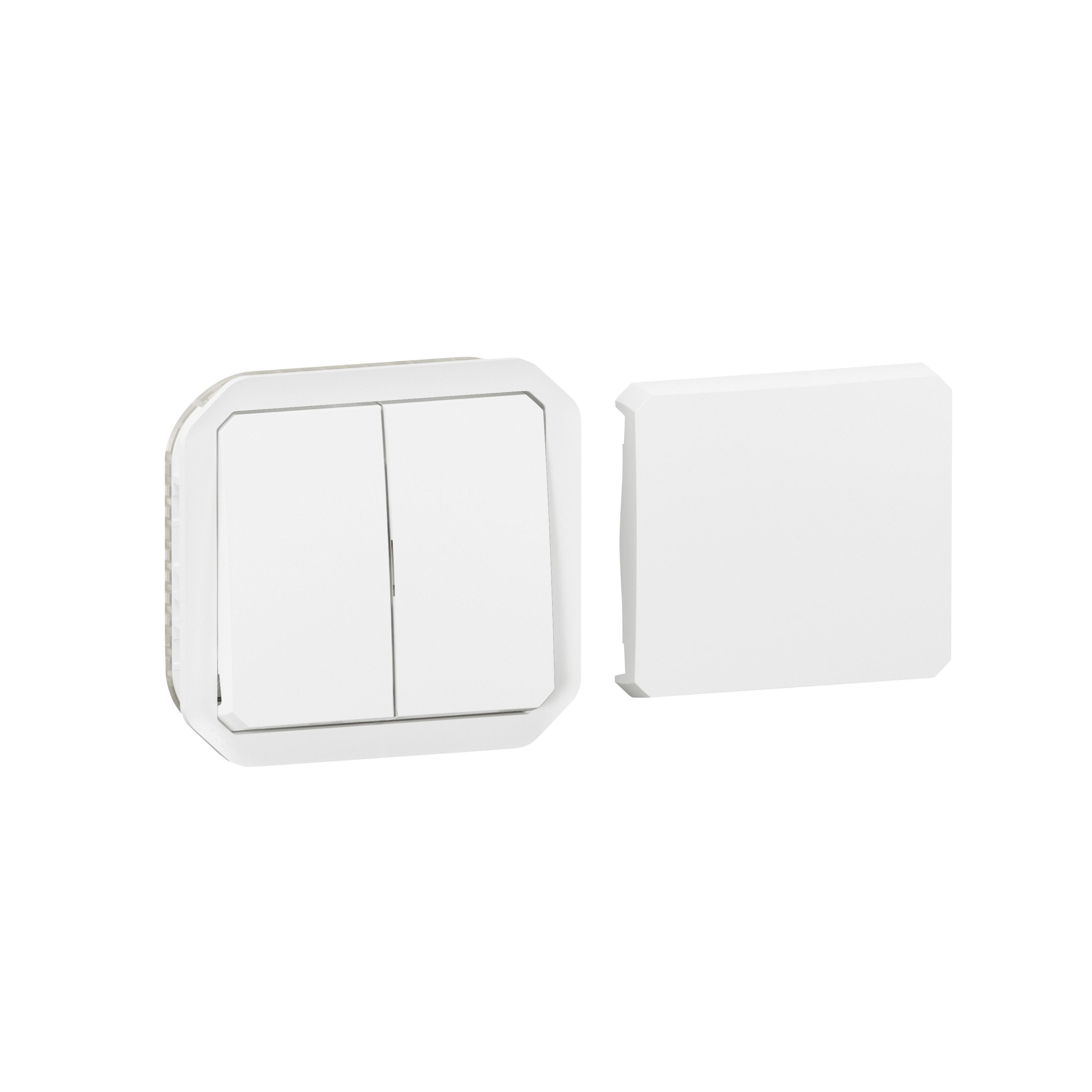 Legrand 069618L Plexo New Einsatz Multifunktionsschalter wahlweise Wechselschalter 10 AX, Taster 10 A, ultraweiß