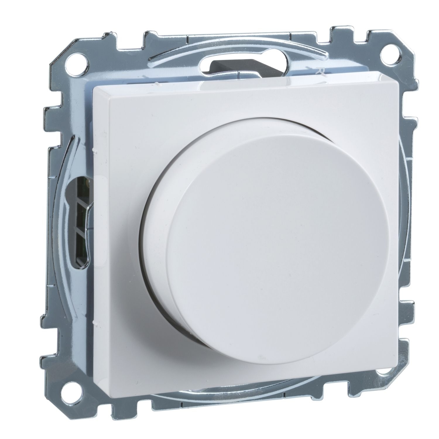 Elso WDE002299 Universal LED Drehdimmer, 4-400 W mit Zentralplatte und Drehknopf, Exxact, weiß glänzend