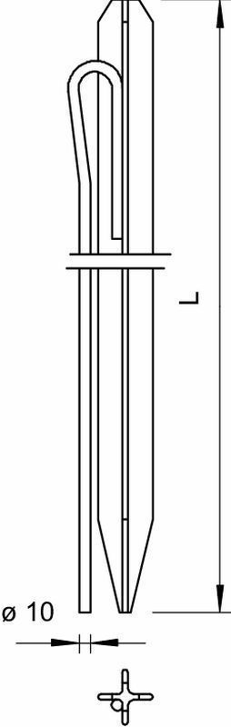 OBO 5003784 Bettermann Profilstaberder mit Rundleiterfahne 2 Meter