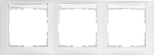 Berker 10239919 Rahmen 3-fach mit Beschriftungsfeld waagerecht, S.1, polarweiß matt