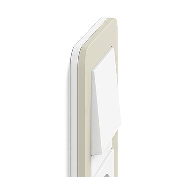 Gira 0211417 Abdeckrahmen 1-fach, Gira E3, Sand Soft-Touch mit Trägerrahmen reinweiß glänzend