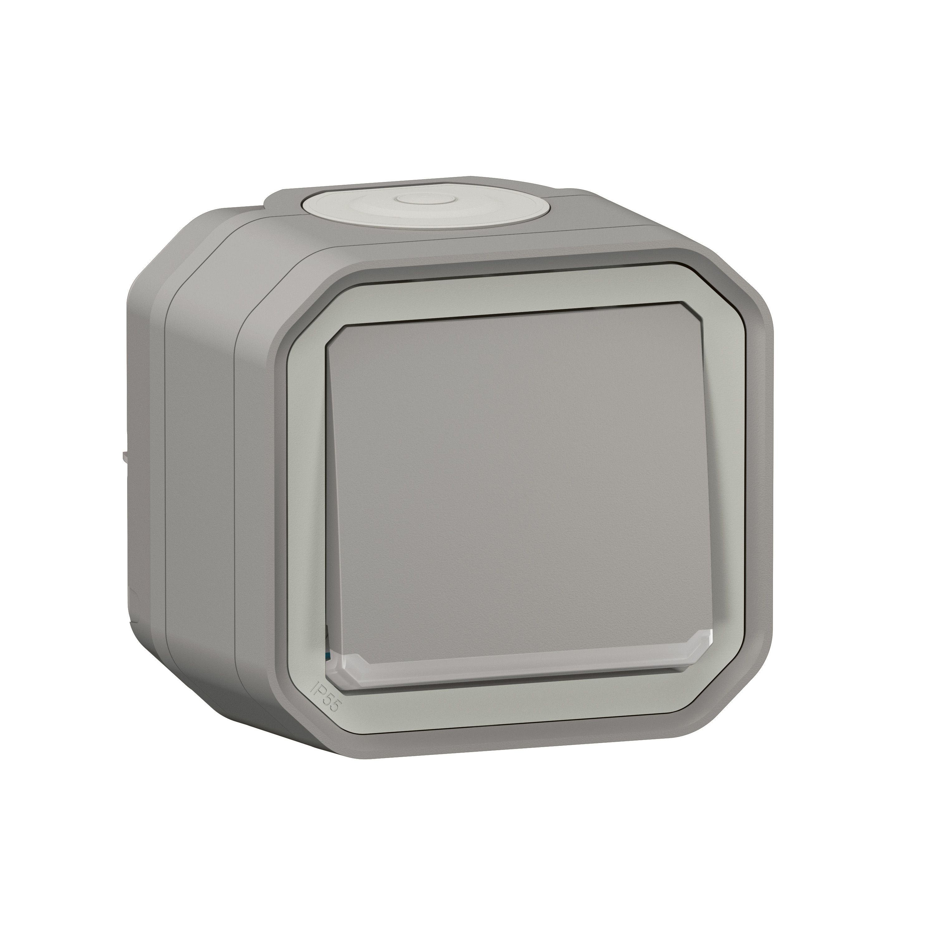 Legrand 100277L Plexo New Feuchtraum-Aufputz Wechselschalter Kontroll 24V, grau