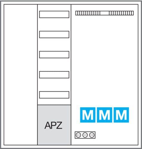 Hager ZB34APZ2 Systemschrank, VF-5rh/APZ/Multimedia, ohne Zählerfeld