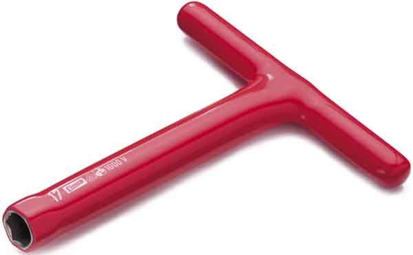 Cimco 11 0842 T-Steckschlüssel, Schaft 200 mm, Griff 160 mm, 1000V, SW19