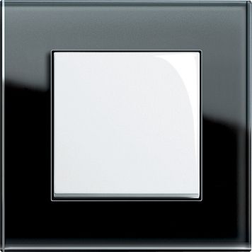 Gira 021105 Abdeckrahmen 1-fach, Gira Esprit, Glas schwarz