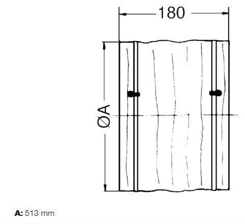 Maico EL 50 Elastische Manschette mit 2 Spannbändern zur schall- und vibrationsgedämpften Montage von Rohrventilatoren, Kunststoff, DN 500