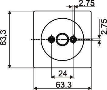 Busch-Jaeger 2542 DR/01-81  Zentralscheibe mit Drehgriff, mit Aufdruck Symbol "0-1-2-3" für 3-Stufenschalter, mit Nullstellung, anthrazit glänzend, Plattform 63