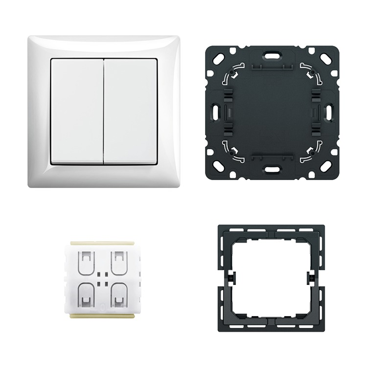 Busch-Jaeger 6716/03 UJ-914 Smart Switch Friends of Hue (VPE 3 Stück), Komplett-Set, Bluetooth Low Energy (BLE), alpinweiß glänzend, Busch-balance SI