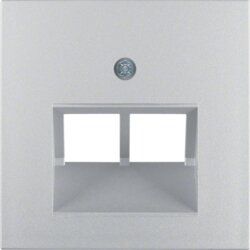 Berker 14091404 Zentralstück für UAE Steckdose 2-fach, S.1/B.3/B.7, alu matt
