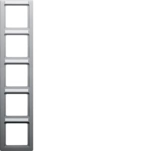 Berker 10156014 Rahmen 5-fach, mit Beschriftungsfeld senkrecht, Q.1, aluminium samt