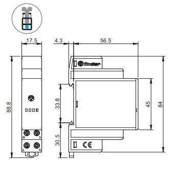 Finder 148182300000 Treppenhaus-Lichtautomat, Servicefunktion, 1 Schließer, 16 A, für 230 V AC, 4 Anschlüsse unten