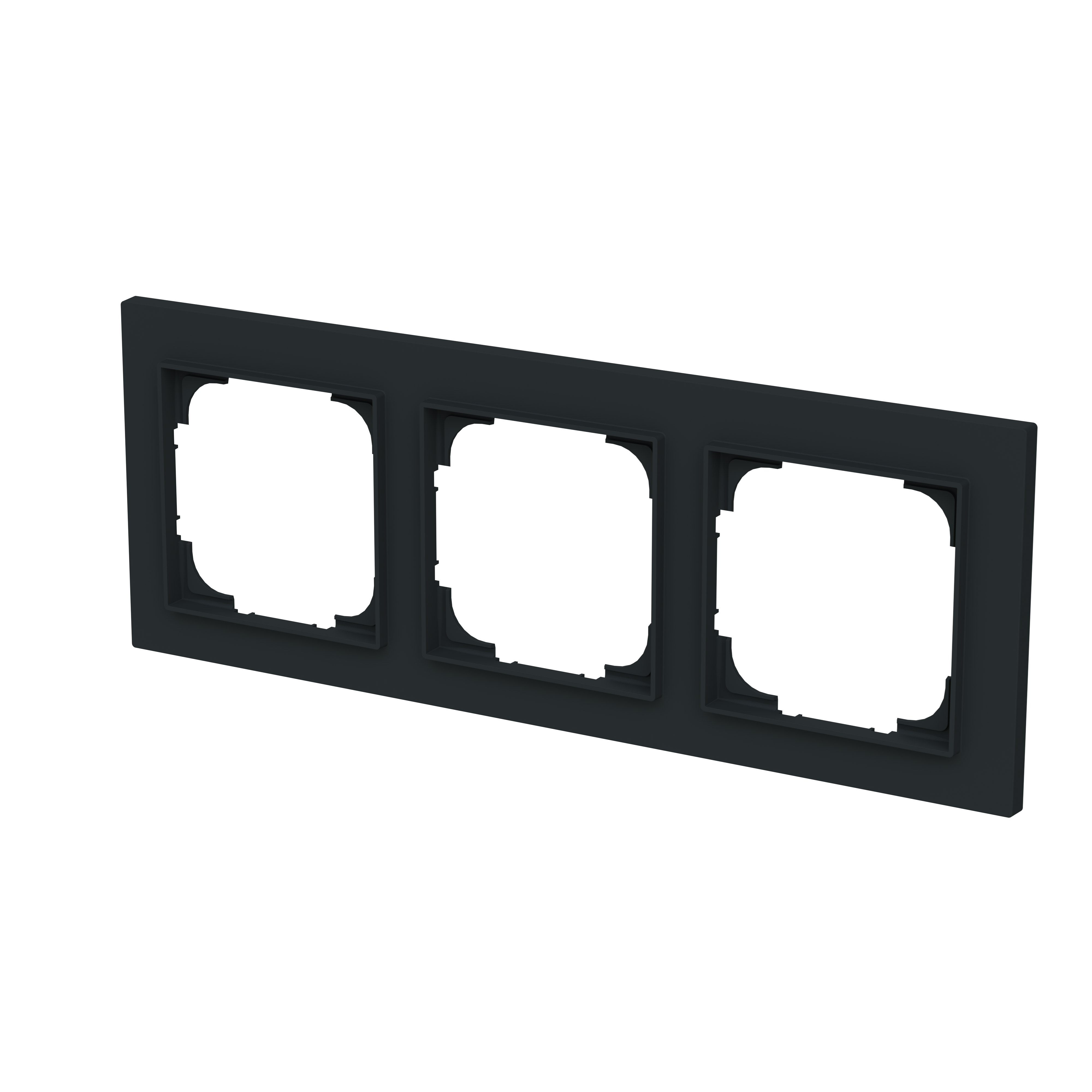 Busch-Jaeger 1723-45M Abdeckrahmen 3-fach, Busch-art linear, schwarz matt