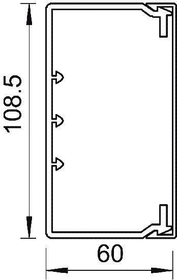 OBO Bettermann WDK-60110 RW (60x108,5 mm) Geräteeinbau-Kanal, reinweiß