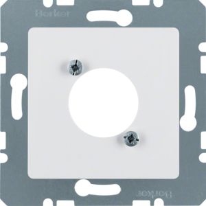 Berker 141209 Zentralplatte für XLR-Rundsteckverbinder D-Serie, polarweiß glänzend
