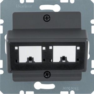 Berker 14721606 Zentralplatte für 1 oder 2 Einzelmodule Reichle&De-Massari, anthrazit matt/samt