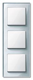 Merten 489360 Echtglasrahmen 3-fach, M-PLAN, Diamantsilber