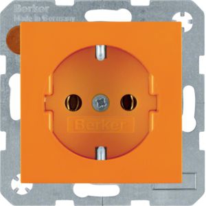 Berker 47438914 Schutzkontakt-Steckdose mit Steckklemmen S.x/B.x orange glänzend