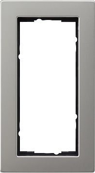 Gira 1002335 Abdeckrahmen 2-fach ohne Mittelsteg für flachen Einbau, Gira E2, edelstahl