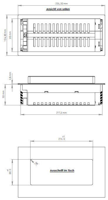 EVOline® 159271016000 Backflip Messingoptik, für Einbau in Arbeitsplatten