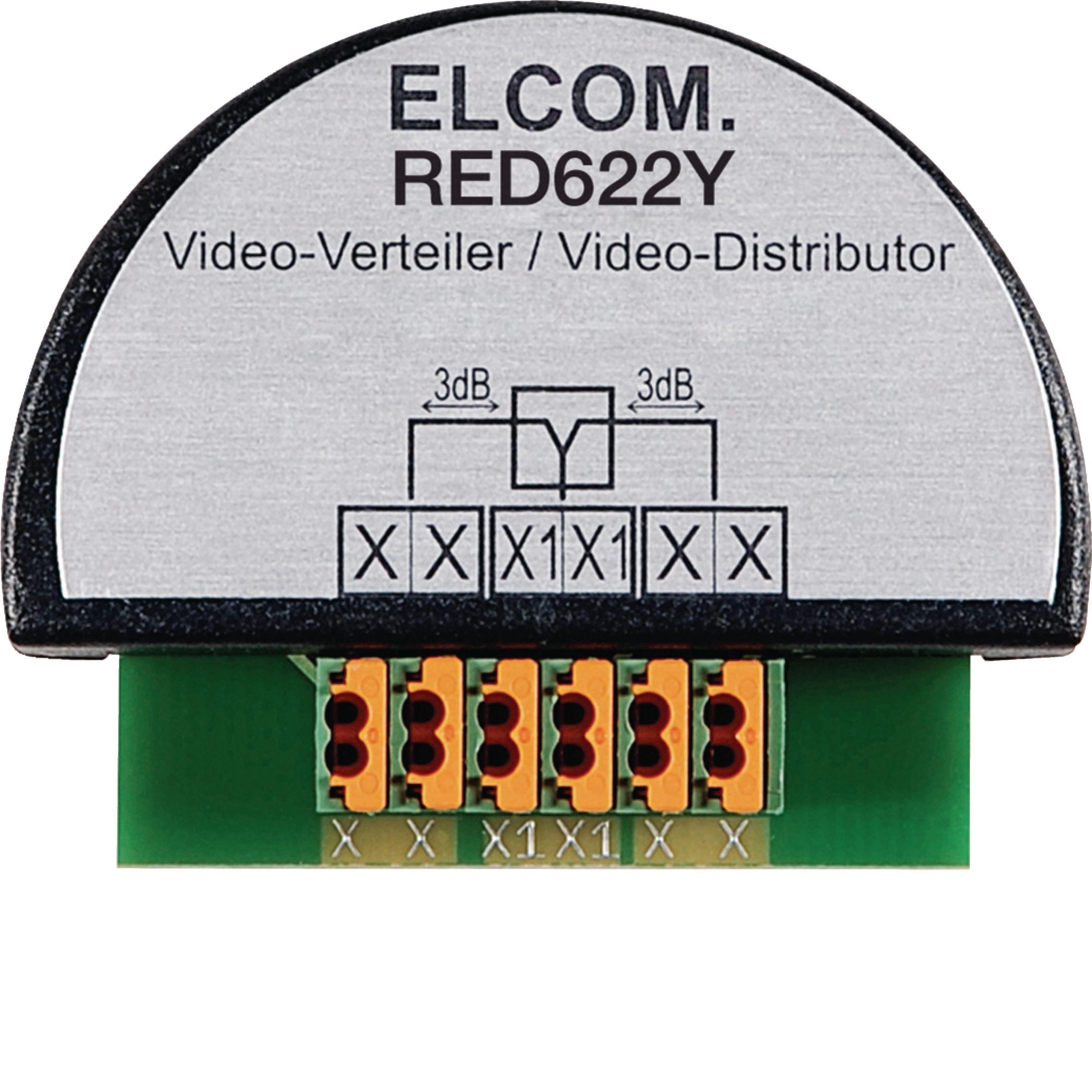 Elcom RED622Y Verteiler/Abzweiger 2 fach, Unterputz, 2-Draht, schwarz