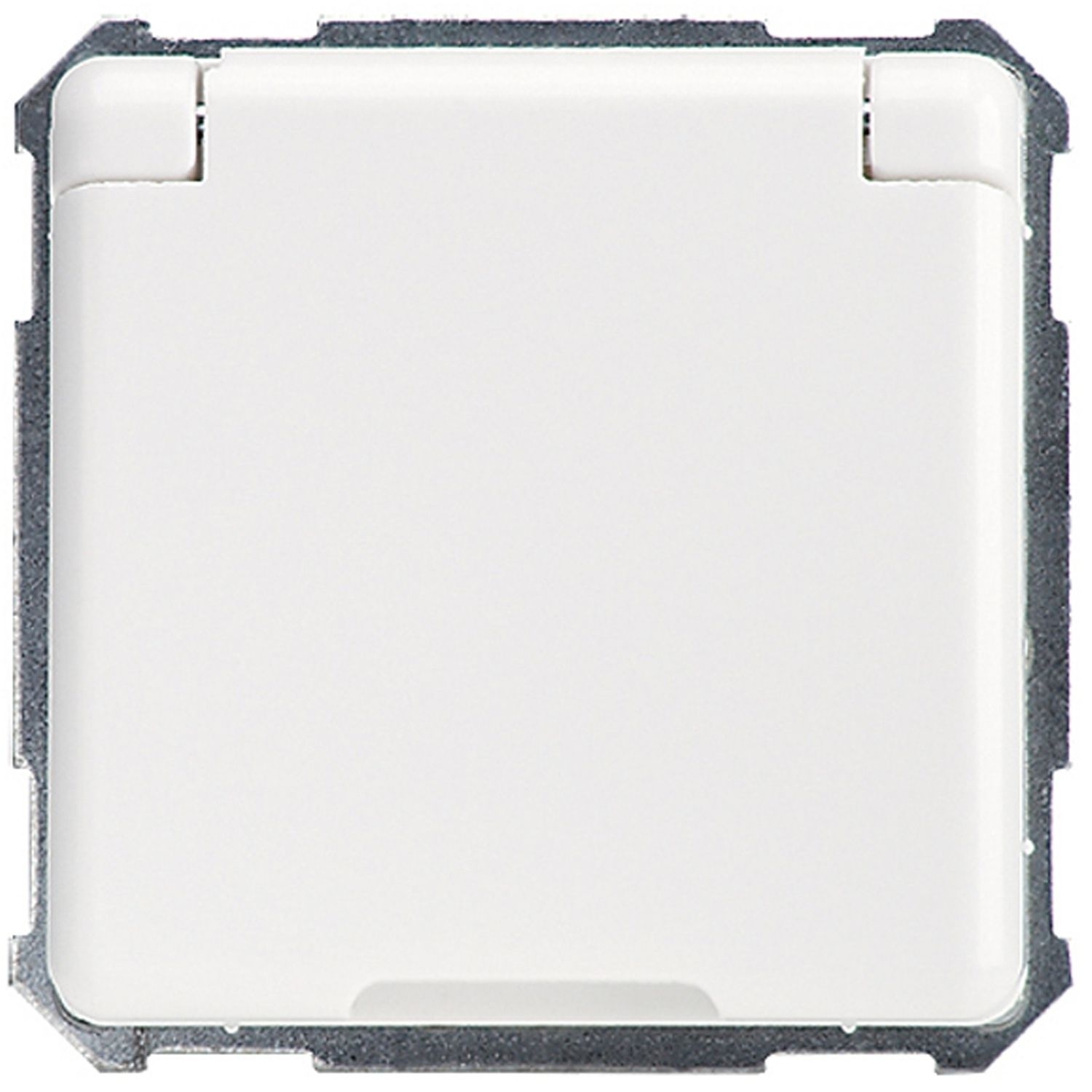 Elso 235034 Schutzkontakt-Steckdose mit Klappdeckel, 16 A, 250 V, Schraubklemme, bruchfest, Fashion/Fashion IP44, reinweiß glänzend