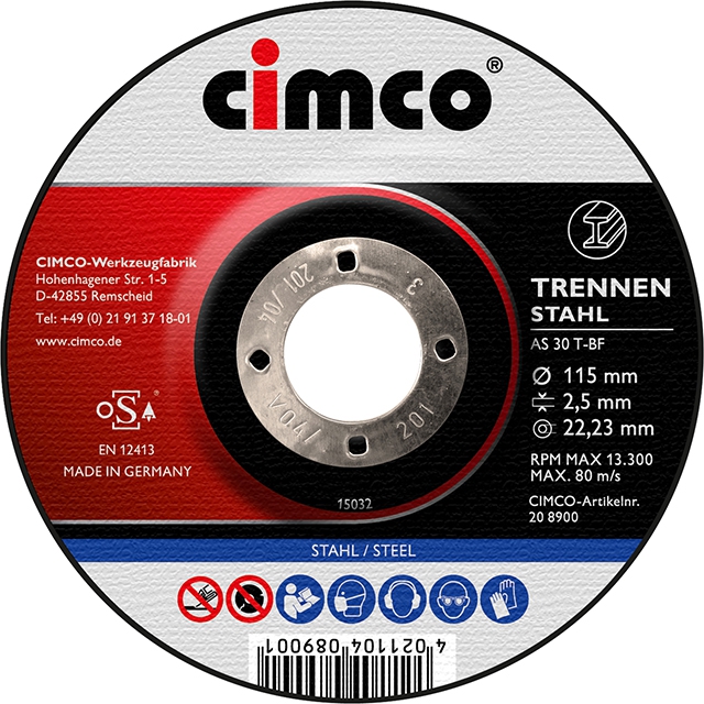 Cimco 20 8904 Korund-Trennscheibe, Stahl, Scheiben-Ø 230 mm