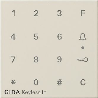 Gira 851301 Aufsatz Codetastatur, System 55, cremeweiß glänzend