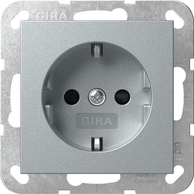 Gira 445326 Schutzkontakt-Steckdose Shutter System 55 F Alu