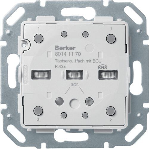 Berker 80141170 KNX Tastsensor-Modul 1-fach mit RGB LED, internem Temperaturfühler und integriertem Busankoppler, Q.x/K.x