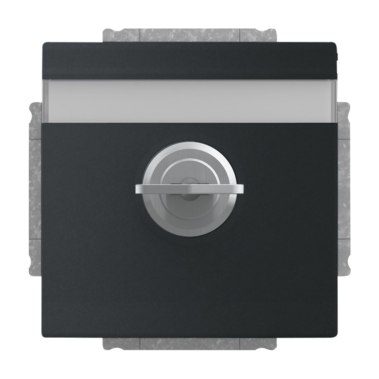 Busch-Jaeger 20EUKNBSL-885-101 Schutzkontakt-Steckdosen Safety+, mit Klappdeckel und Schloss, gleichschließend, mit erhöhtem Berührungsschutz, mit Befestigungskrallen, schwarz matt, Plattform 63