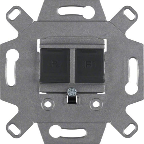Hager WDF410863 Modulare UAE-Steckdose 2-fach 8/8-polig geschirmt, Cat.6A, Unterputz