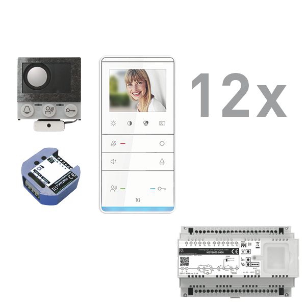 TCS PVIF120/001 Video-Sprechanlagen-Set für Briefkastenanlagen mit TASTA Video 12 WE
