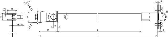 Dehn + Söhne 106 246 DEHNiso-Distanzhalter 690mm Ø16mm
