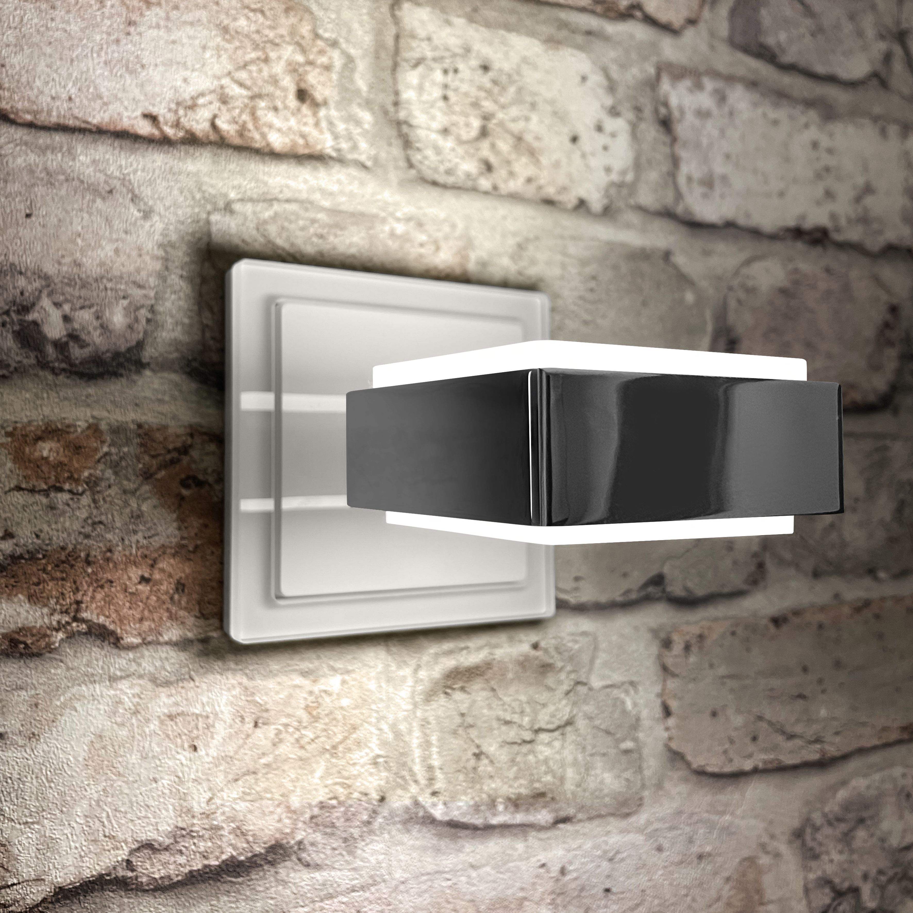 qles HWL0860 Wandlampe, für Merten System-M, beleuchtet/LED/warmweiß (3000k), Aluminium, edelmatt, IP44