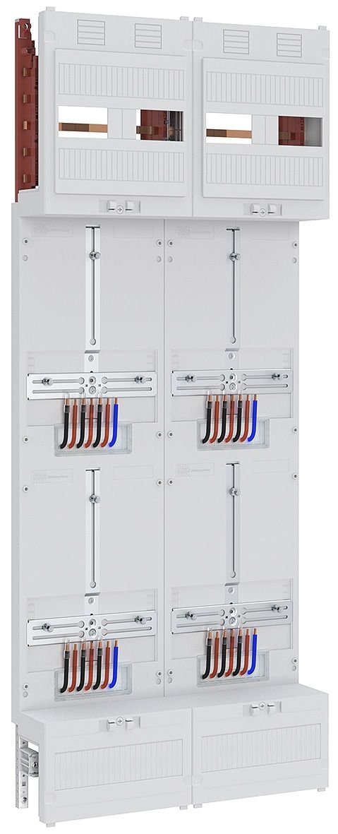 ABN Z28ZZ4500 Zählerfeld 3Pkt, 4Z, mit Klemmstein, 5-polig, BxH 500x1200 mm, grau