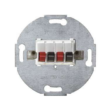 Berker 457309 Stereo-Lautsprecher-Anschlussdose, Modul-Einsätze, polarweiß matt