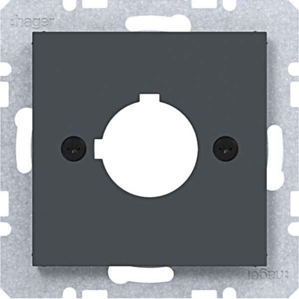 Hager WAF1172AT Zentralplatte für Melde- und Befehlsgerät Ø 22,5mm, A.x/C.x/S.x/B.x/Q.x/K.x, anthrazit matt