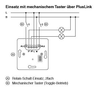 Merten MEG5162-0000 Relais-Schalt-Einsatz, 2-fach