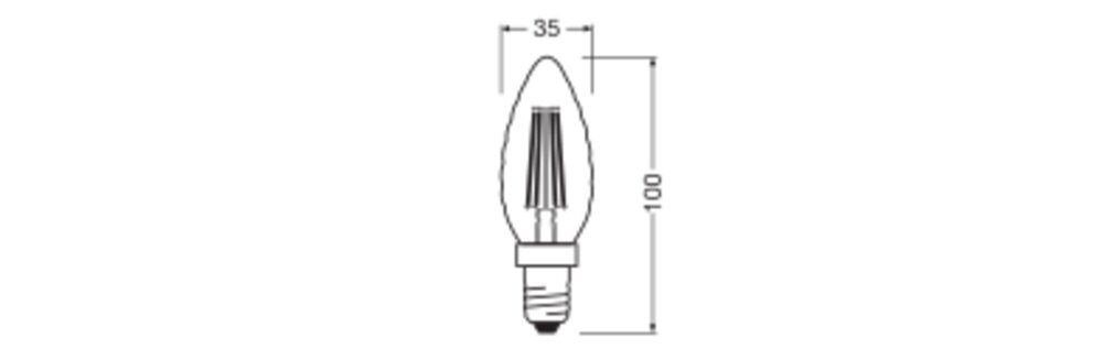 Ledvance 4099854466663 LED CLASSIC BW P, 300 °, 3,4 W, 827, 470 lm, E14, nicht dimmbar