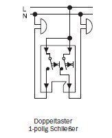 Merten MEG3155-0000 Doppeltaster-Einsatz, 2 Schließer 1-polig, 10 A, Steckklemmen, AC 250 V