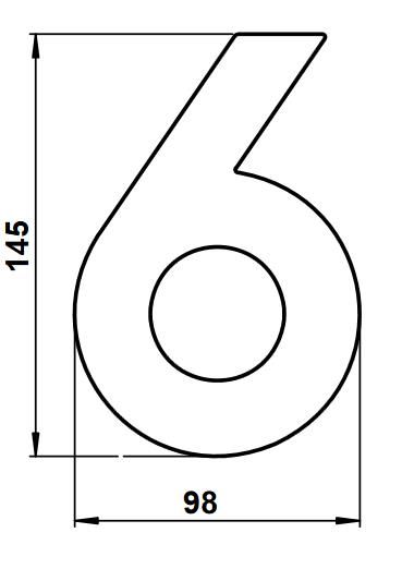 Albert 690926 Edelstahl-Hausnummer "6"