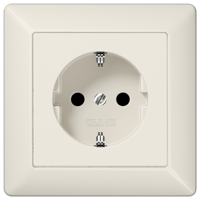 Jung AS1520KI Schutzkontakt-Steckdose, 16 A 250 V ~, SAFETY+, mit Rahmen, Duroplast, Serie AS, weiß
