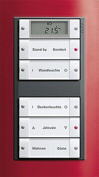 Gira 214503 Wippenset 5-fach Plus (2+3) mit Beschriftungsfeld, System 55, Klar/reinweiß glänzend