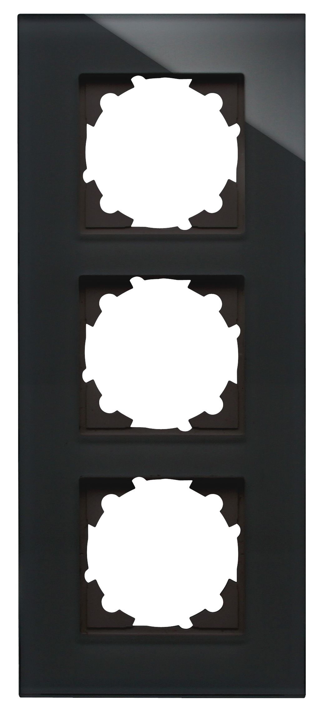 Kopp 405505007 HK07 - Glas-Abdeckrahmen 3-fach, Farbe: schwarz