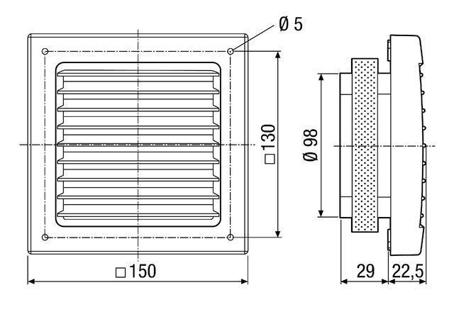 Maico SG 100 Außengitter - für Rohr-Ø 100mm, UV beständig