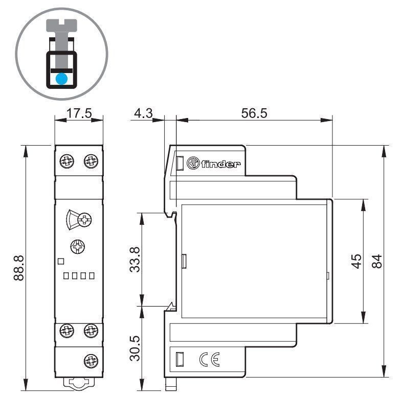 Finder 806102400000 Zeitrelais, Rückfallverzögerung, 1 Wechsler, 8 A, für 24 bis 240 V AC und 24 bis 220 V DC