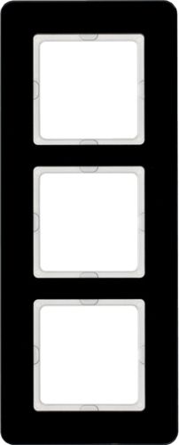 Berker 10136076 Rahmen 3-fach, Q.7, Glas schwarz