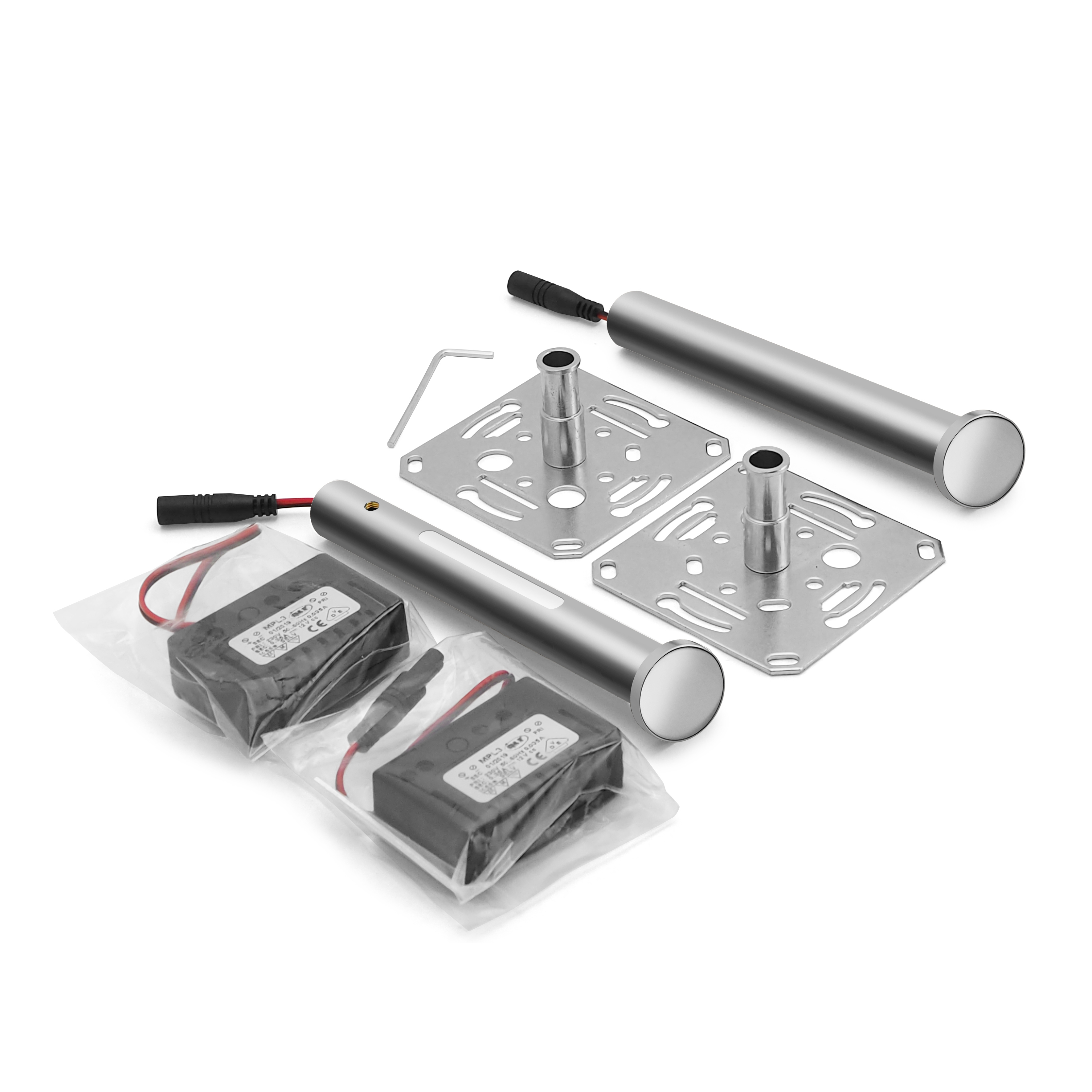 qles RHB0110 Regalhalter 120 mm (2 Stck.), für Merten D-Life/System-M, beleuchtet/LED/warmweiß (3000k), Chrom, IP44