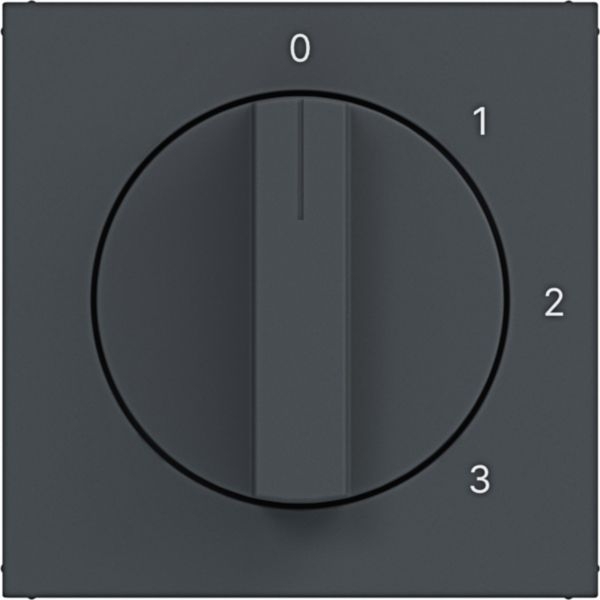 Hager WAF1315AT Zentralstück mit Drehknopf für 3-Stufenschalter, 0-Stellung, A.x/C.x, anthrazit matt